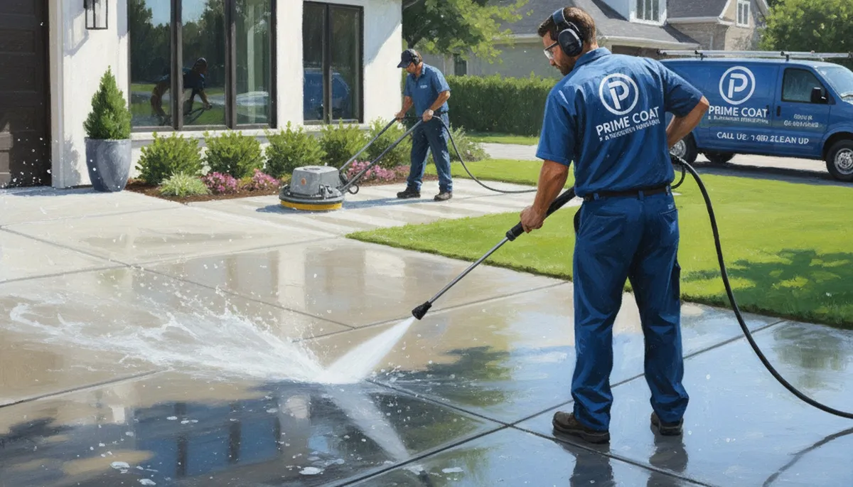 Concrete pressure cleaning in Easton, PA for driveways, patios, and walkways at Easton Paint Pros