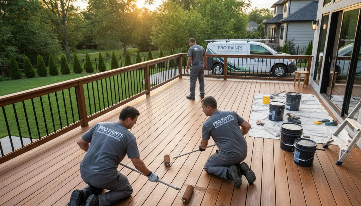 Deck painting services in Easton, PA by Easton Paint Pros for durable outdoor wood protection