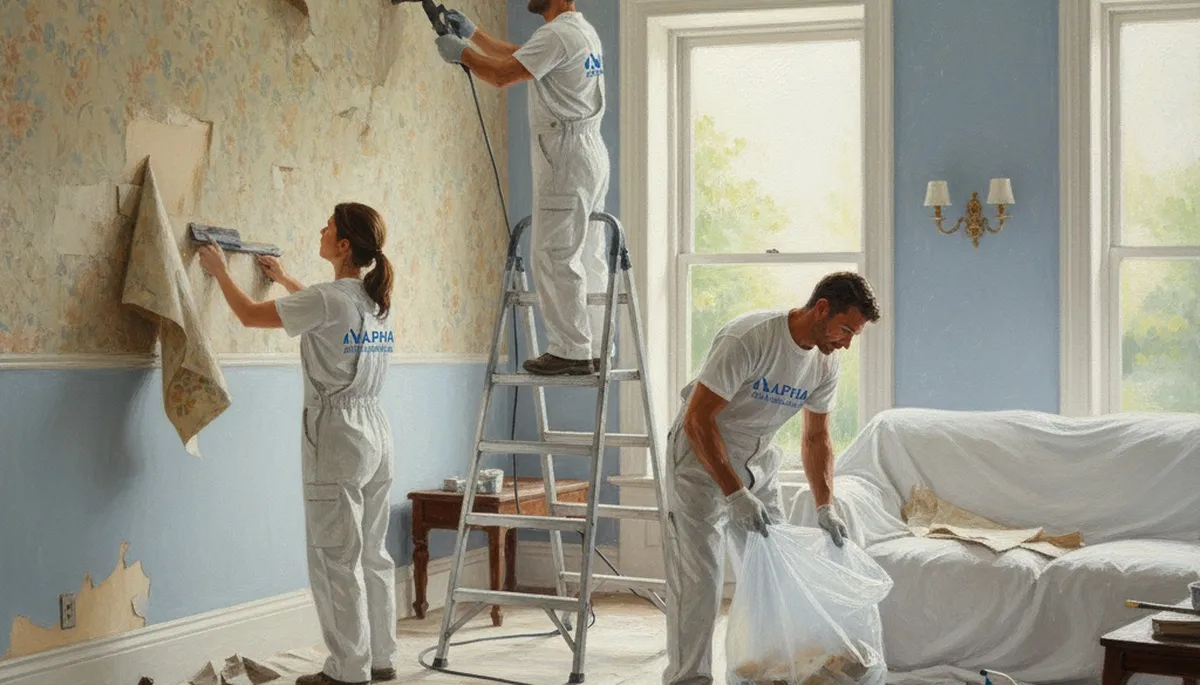 Wallpaper removal services in Easton, PA for historic homes and moisture-damaged walls